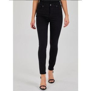 Good American Womens Jeans 12/31 Black Good Legs Skinny High Rise Velvet